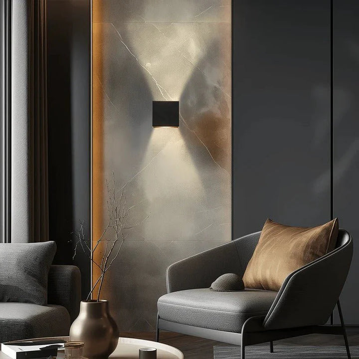 Black Cube Up Down Wall Light | IP68 Waterproof