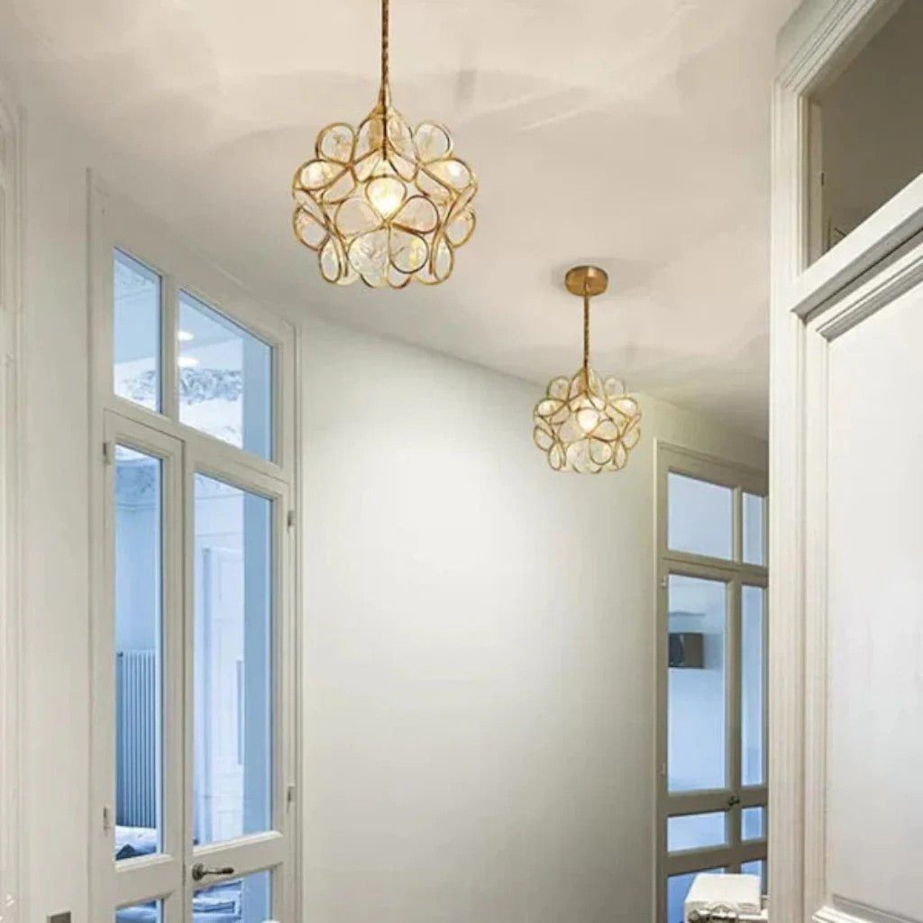 Flora Flower Stained Glass Pendant Light