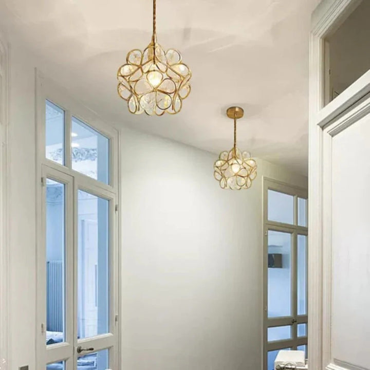 Flora Flower Stained Glass Pendant Light