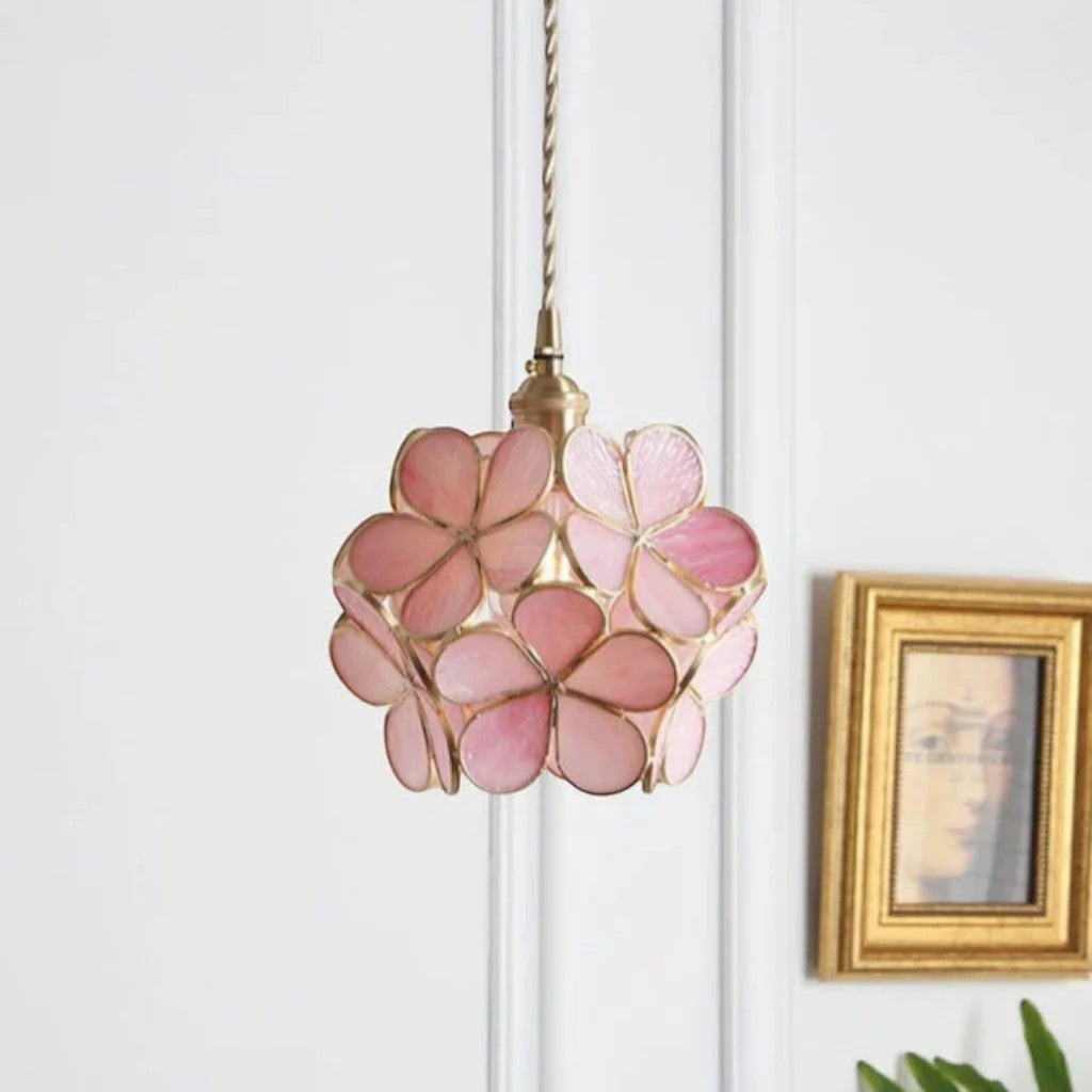 Flora Flower Stained Glass Pendant Light