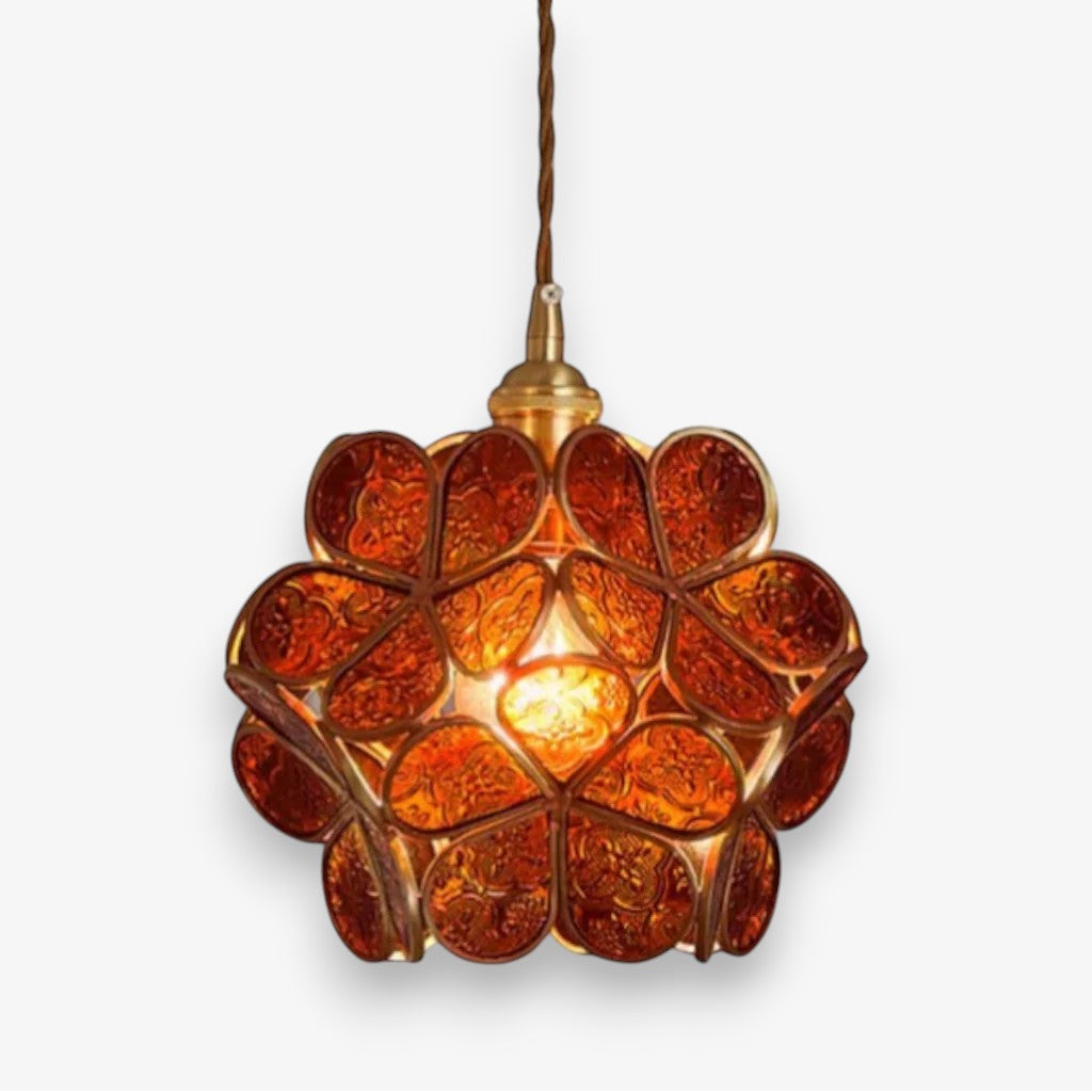 Flora Flower Stained Glass Pendant Light