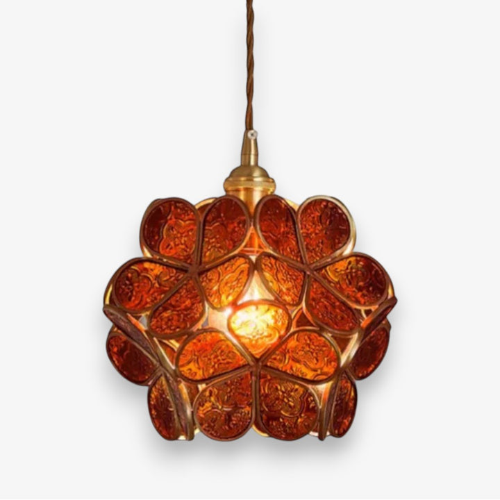 Flora Flower Stained Glass Pendant Light