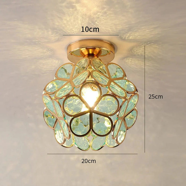 FloraLamp Art Deco Flower Glass Flush Mount Ceiling Light Boldenn