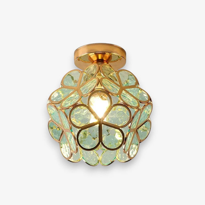 FloraLamp Art Deco Flower Glass Flush Mount Ceiling Light Boldenn