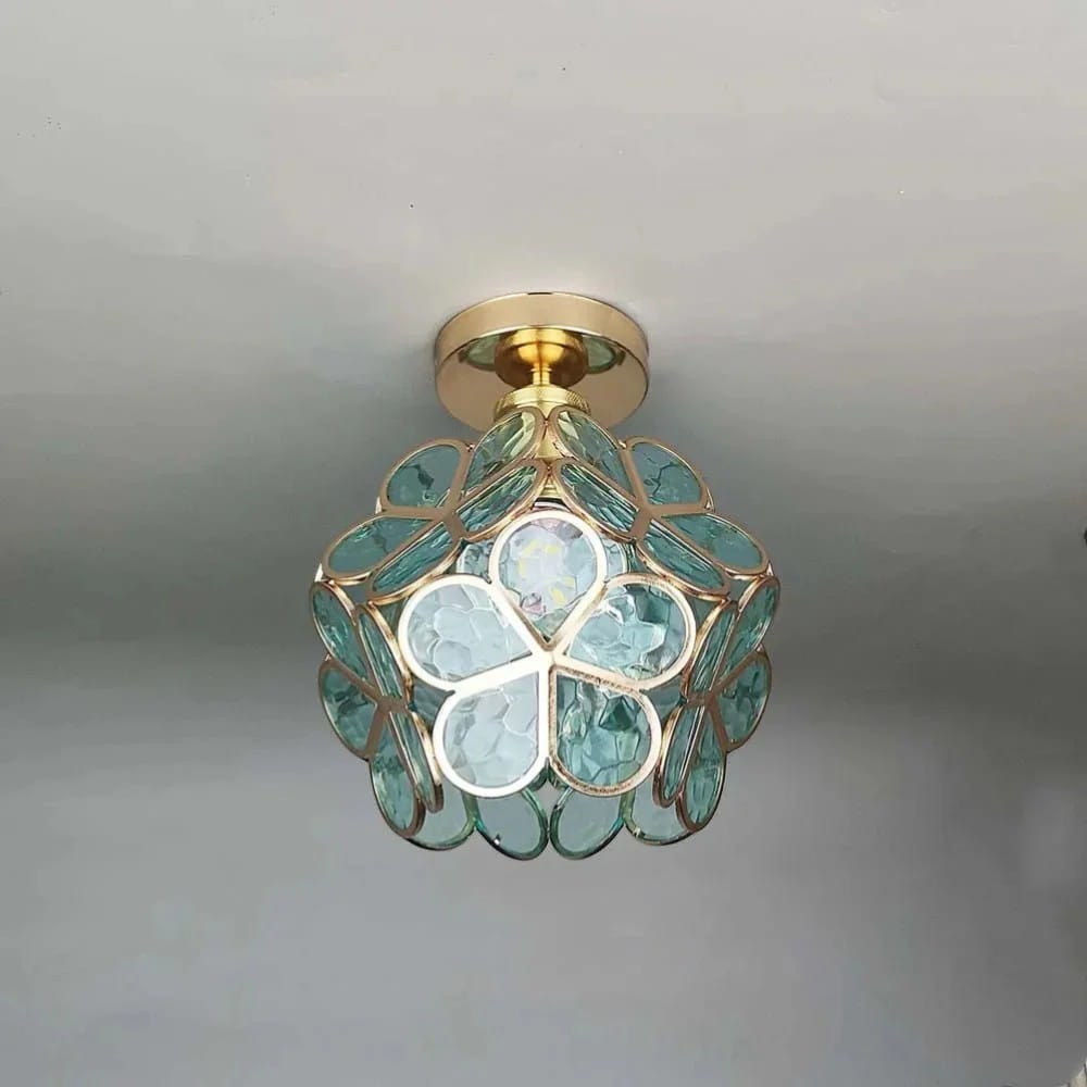 FloraLamp Art Deco Flower Glass Flush Mount Ceiling Light Boldenn