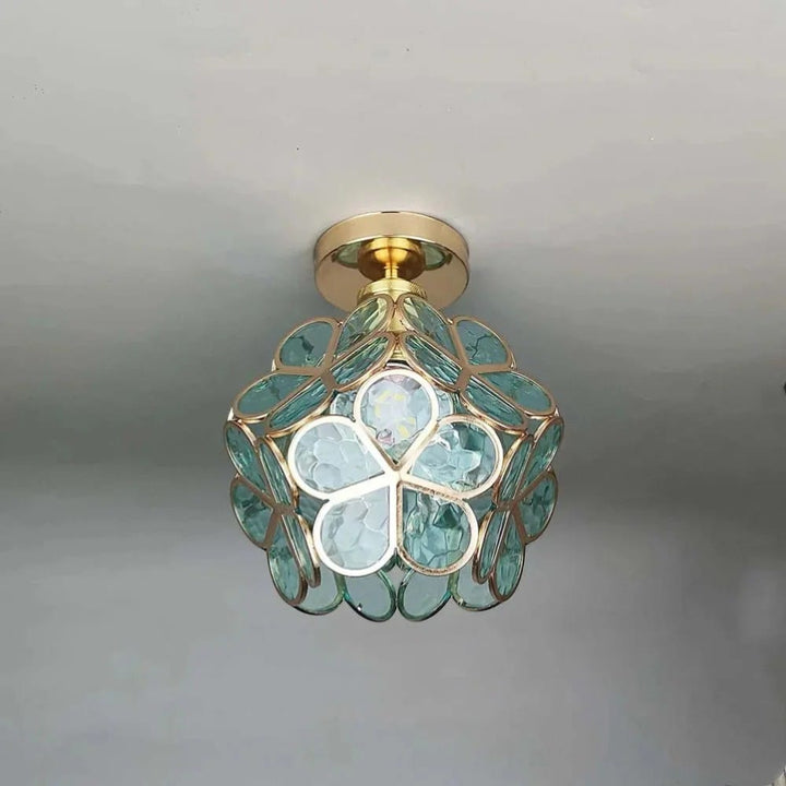 FloraLamp Art Deco Flower Glass Flush Mount Ceiling Light Boldenn