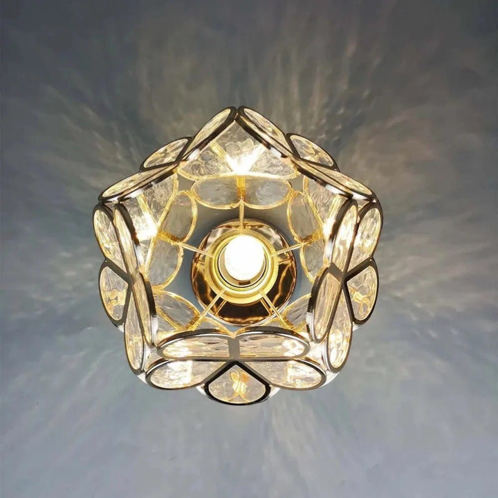 FloraLamp Art Deco Flower Glass Flush Mount Ceiling Light Boldenn