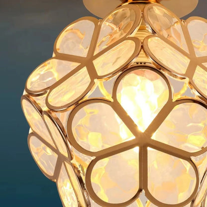 FloraLamp Art Deco Flower Glass Flush Mount Ceiling Light Boldenn