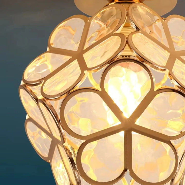 FloraLamp Art Deco Flower Glass Flush Mount Ceiling Light Boldenn