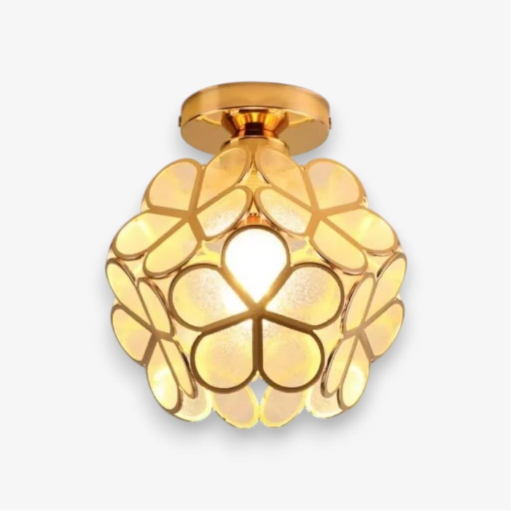 FloraLamp Art Deco Flower Glass Flush Mount Ceiling Light Boldenn