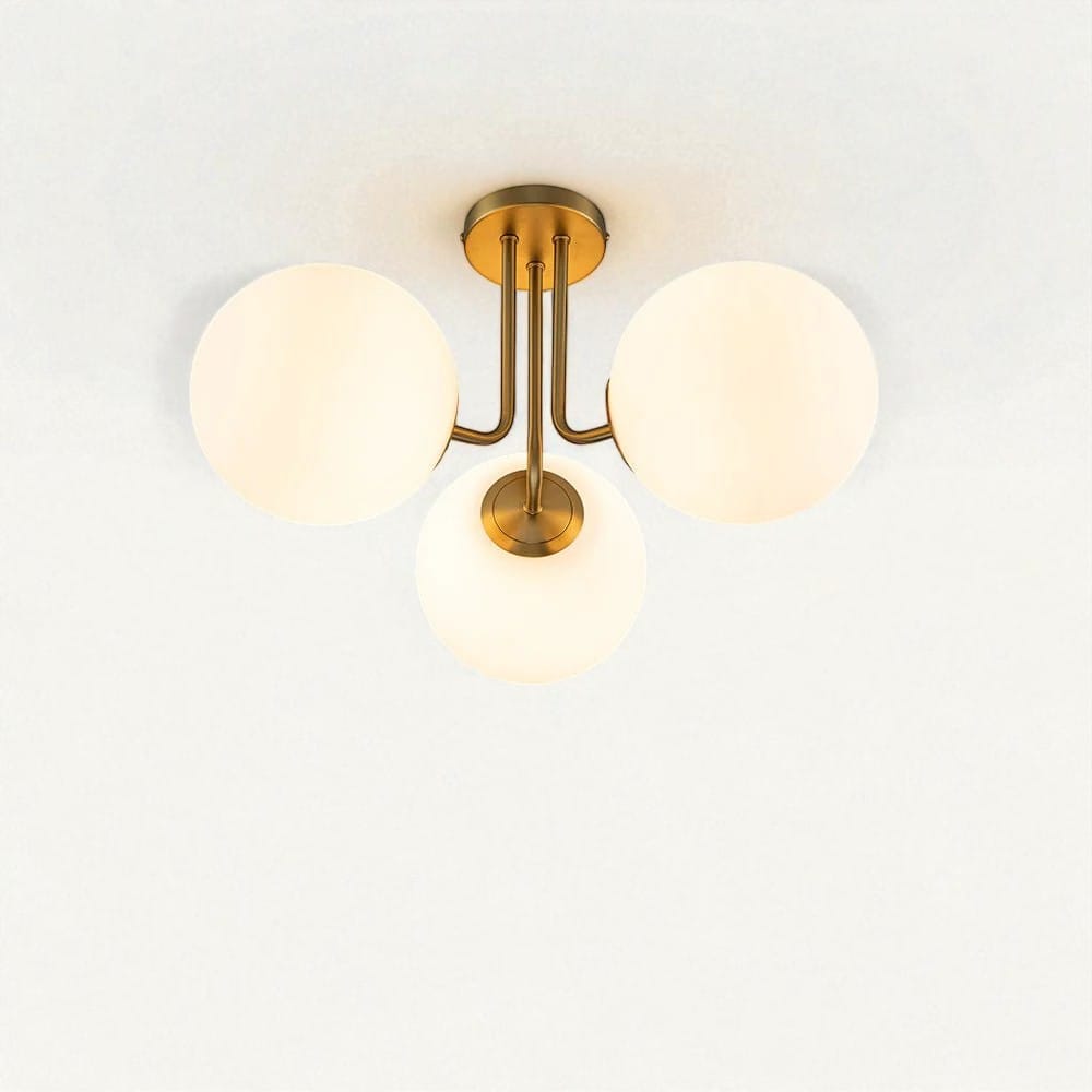 Frosted Glass Globes Semi Flush Mount Chandelier Boldenn