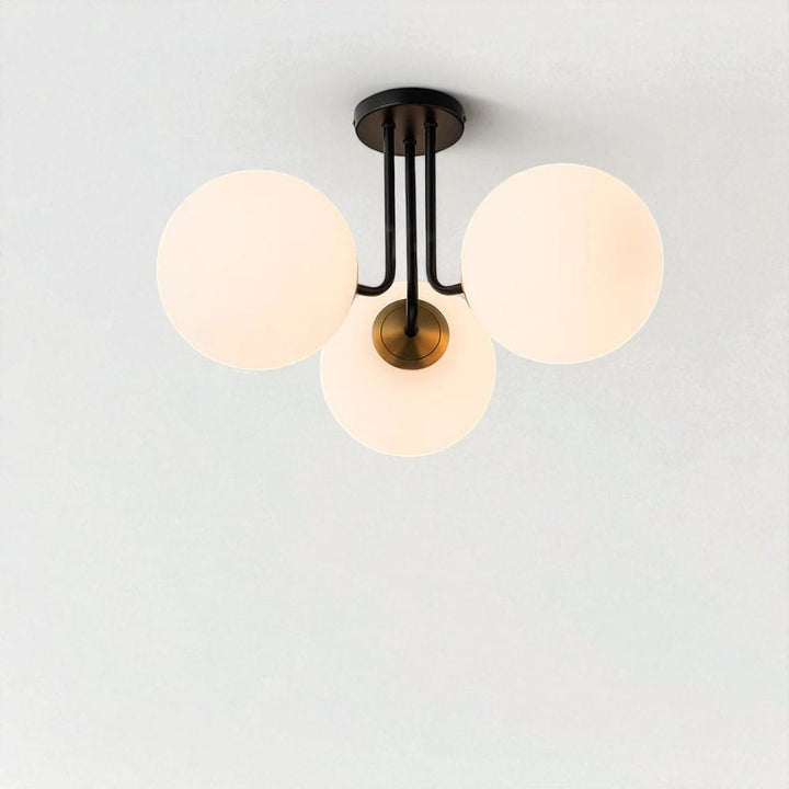 Frosted Glass Globes Semi Flush Mount Chandelier Boldenn