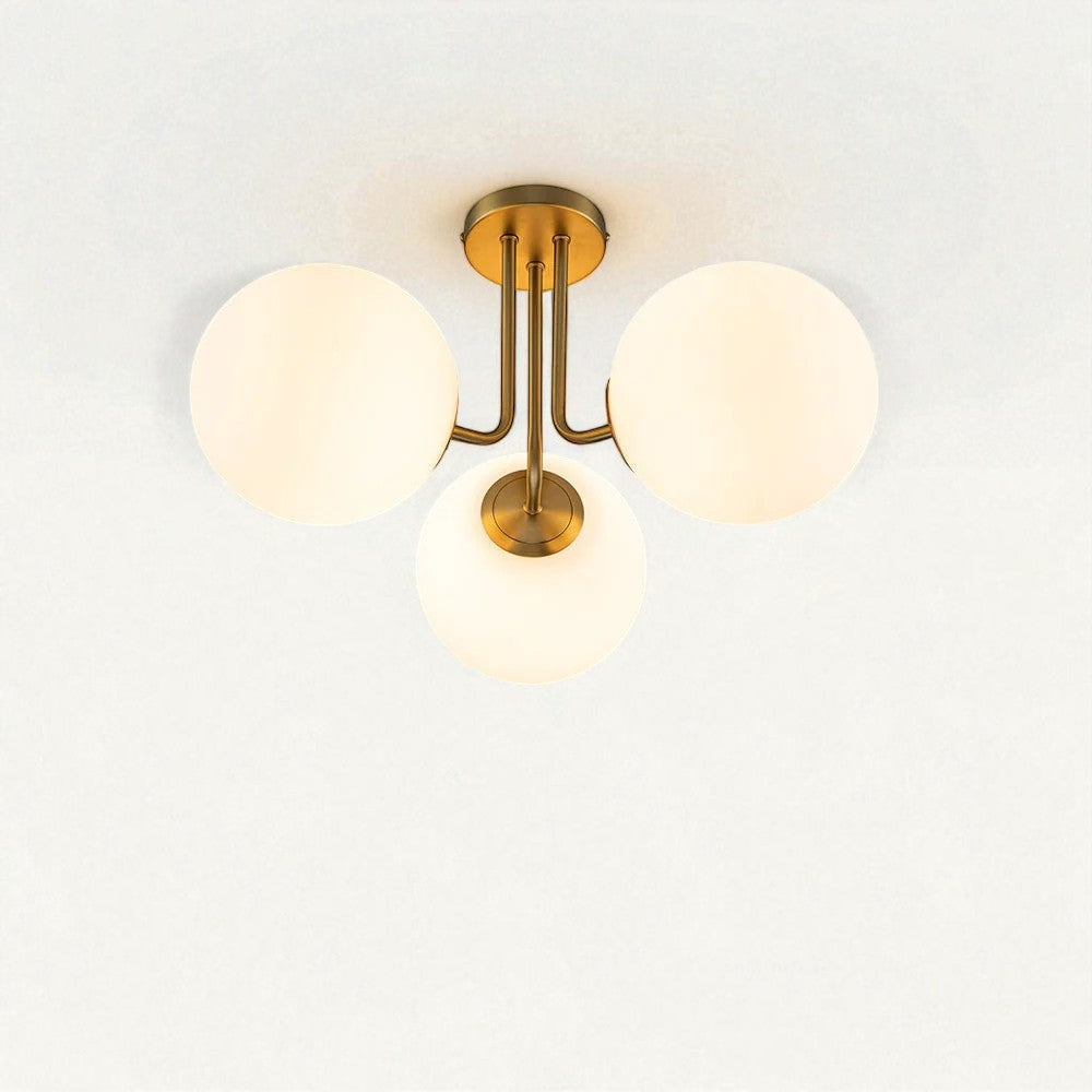 Frosted Glass Globes Semi Flush Mount Chandelier