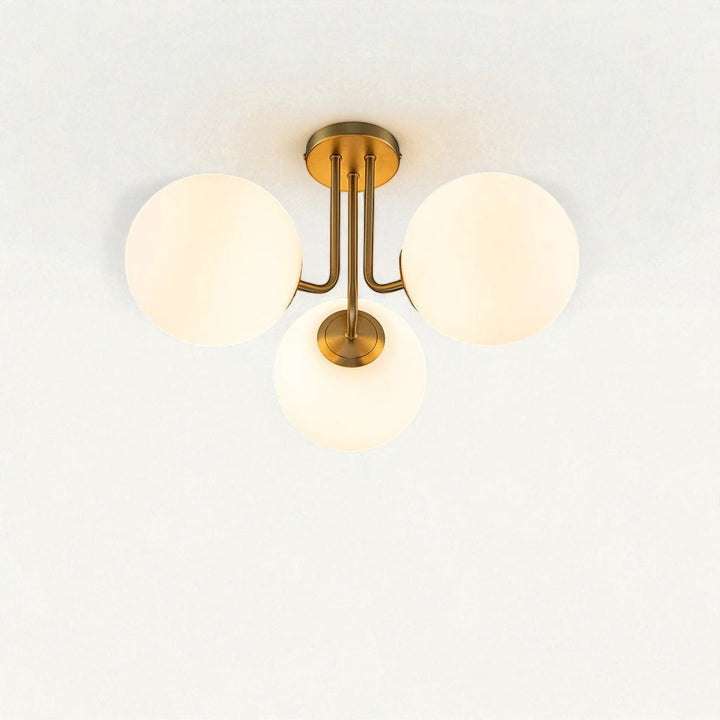 Frosted Glass Globes Semi Flush Mount Chandelier