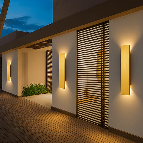 Golden Weatherproof LED Outdoor Wall Light