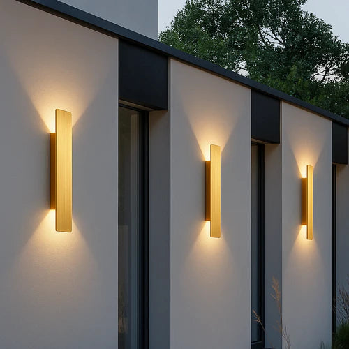 Golden Weatherproof LED Outdoor Wall Light