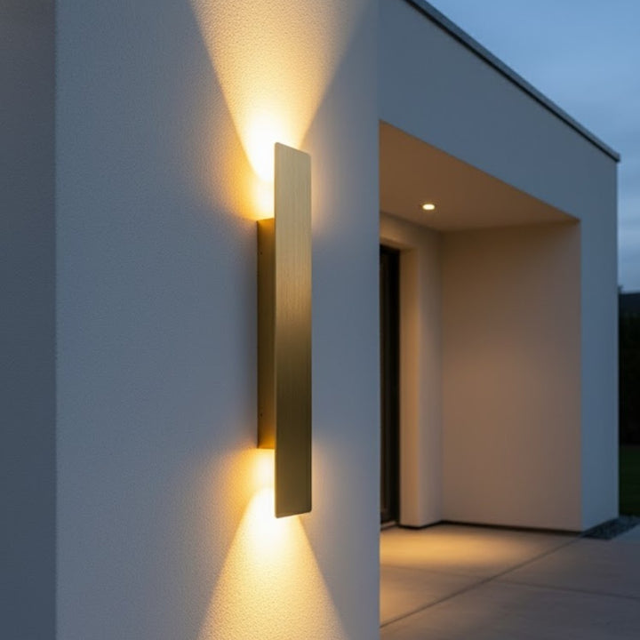 Golden Weatherproof LED Outdoor Wall Light