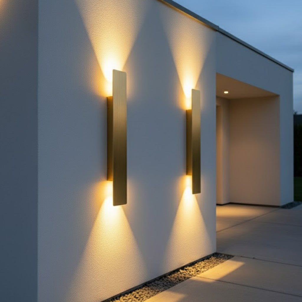 Golden Weatherproof LED Outdoor Wall Light