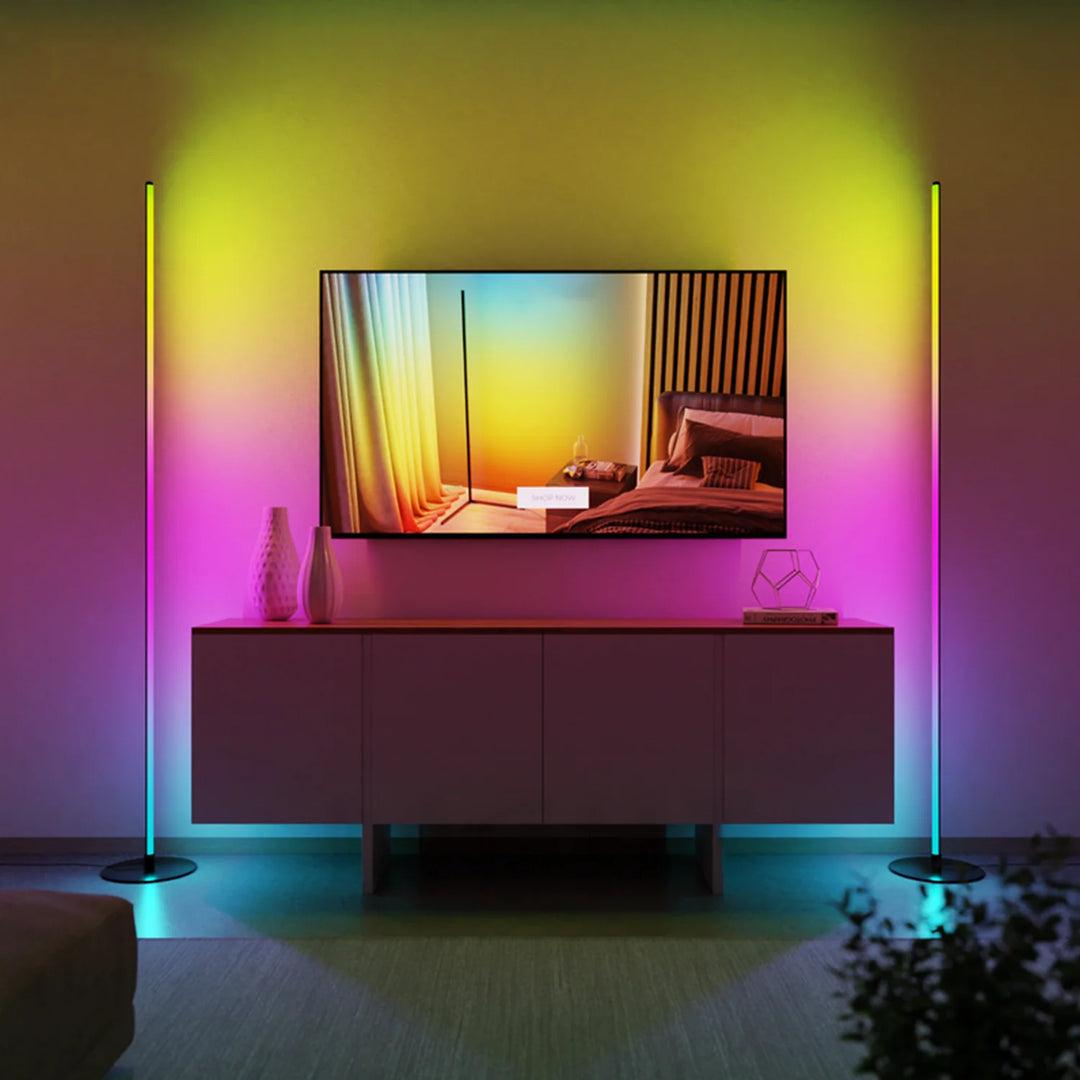 Halo Smart Black Floor Lamp with Dimmable RGB