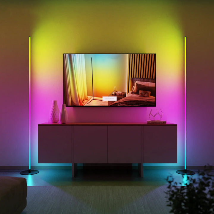 Halo Smart Black Floor Lamp with Dimmable RGB