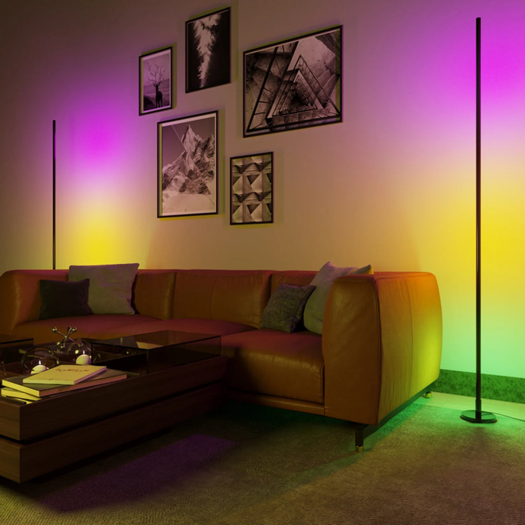 Halo Smart Black Floor Lamp with Dimmable RGB