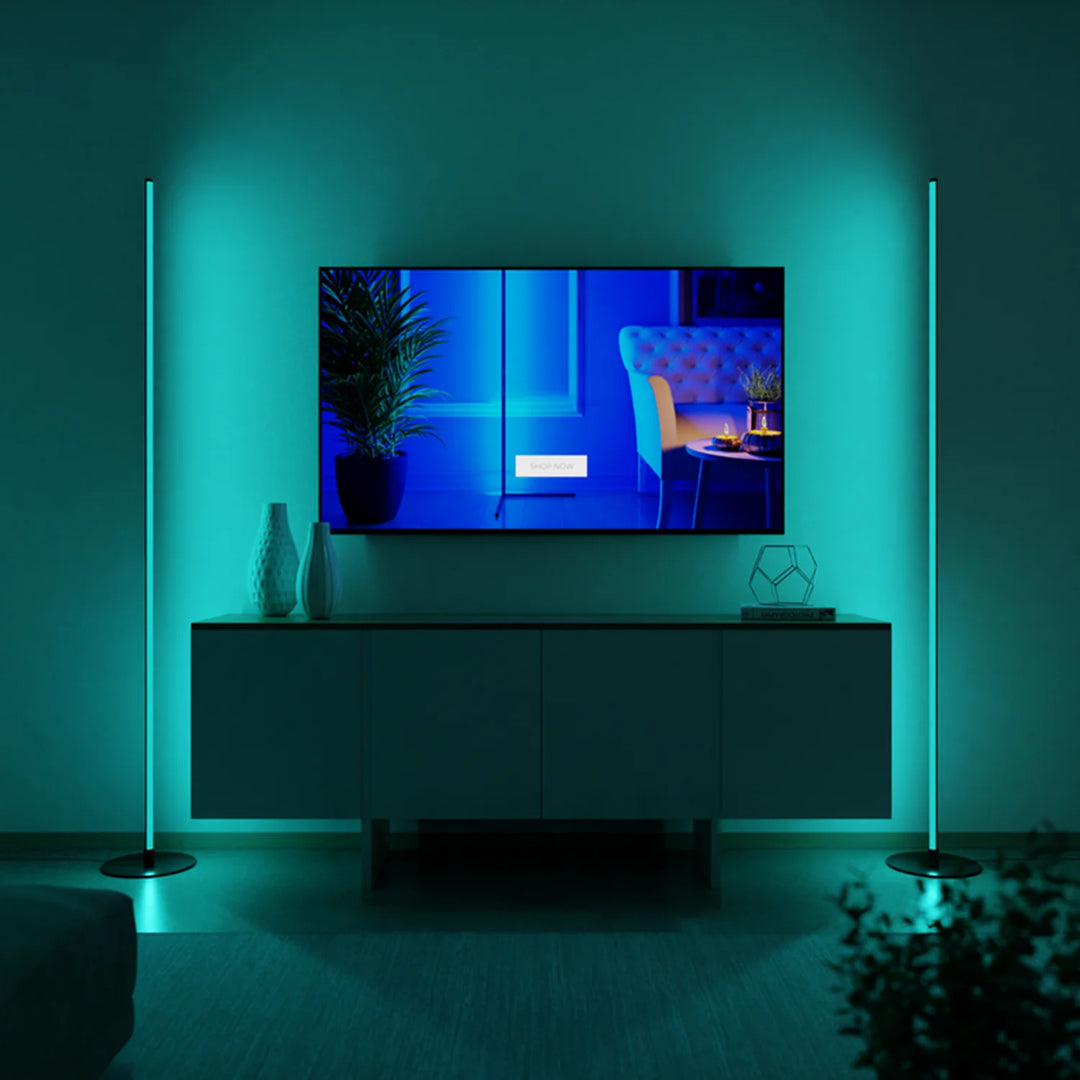 Halo Smart Black Floor Lamp with Dimmable RGB