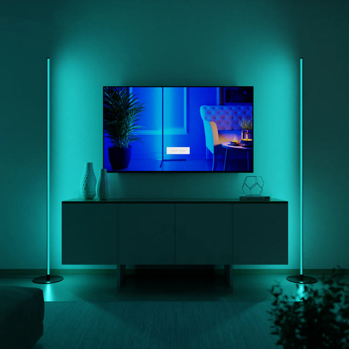 Halo Smart Black Floor Lamp with Dimmable RGB