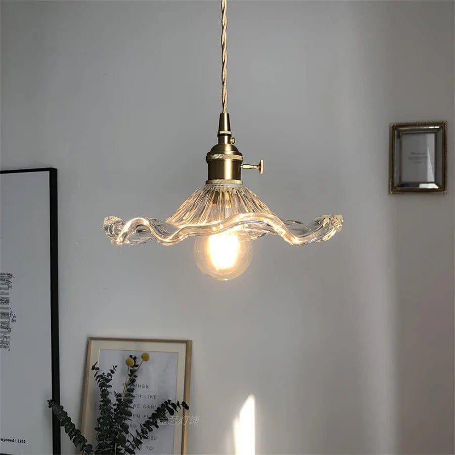 Hibiscus Flower Vintage Glass Pendant Light Boldenn