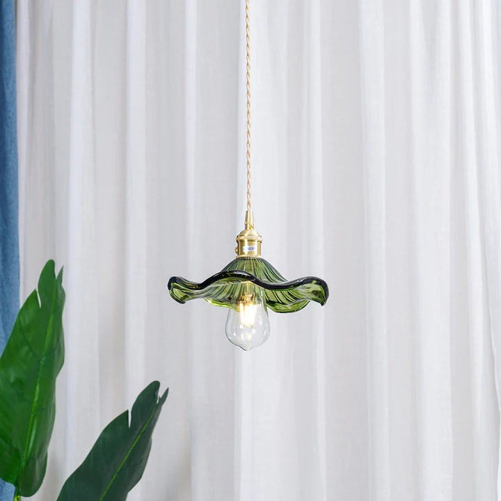 Hibiscus Flower Vintage Glass Pendant Light Boldenn