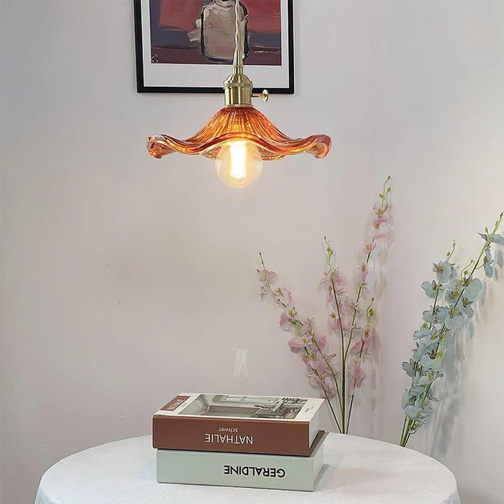 Hibiscus Flower Vintage Glass Pendant Light Boldenn