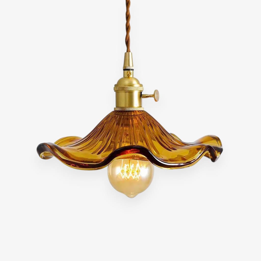 Hibiscus Flower Vintage Glass Pendant Light Boldenn