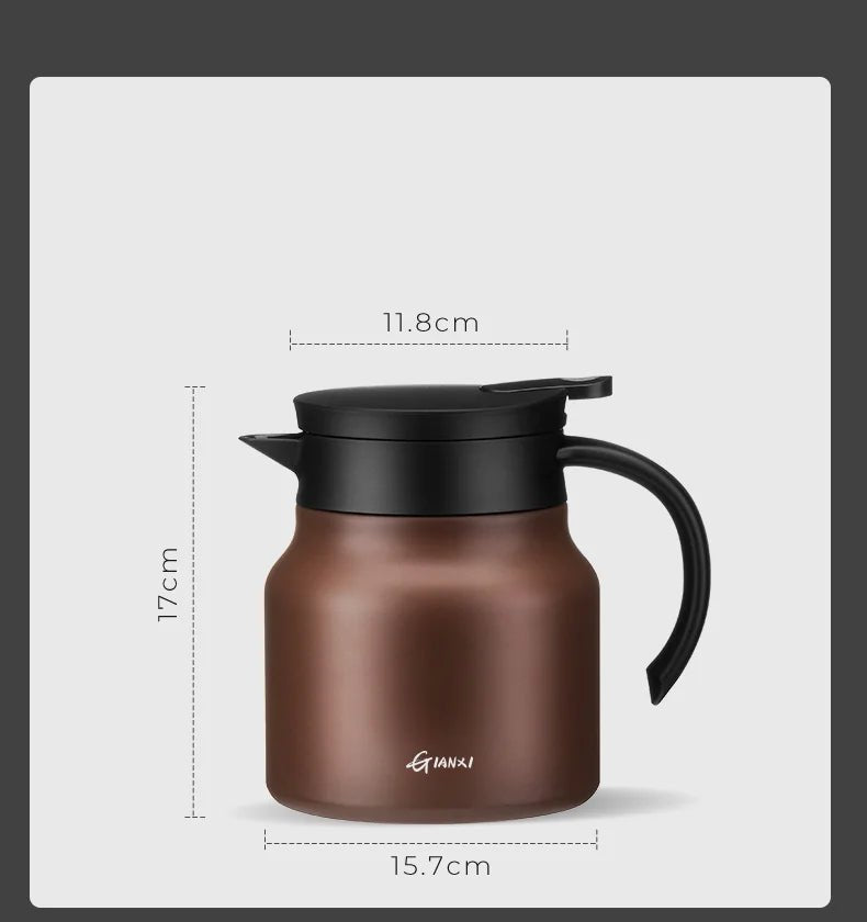 Insulated Teapot with Integrated Infuser and Stainless Steel Coating