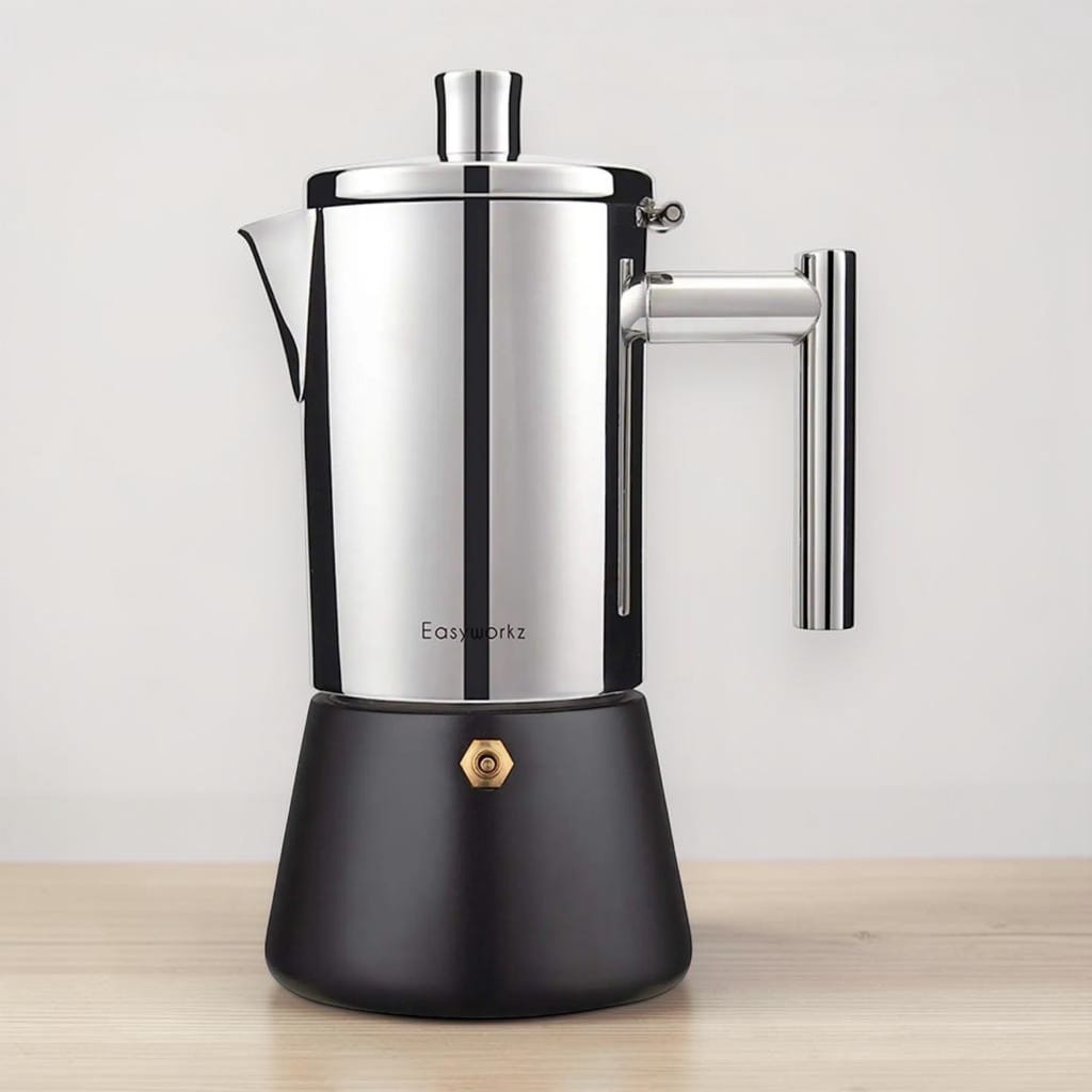 Italian Stainless Steel Moka Pot – Stovetop Espresso Maker Boldenn