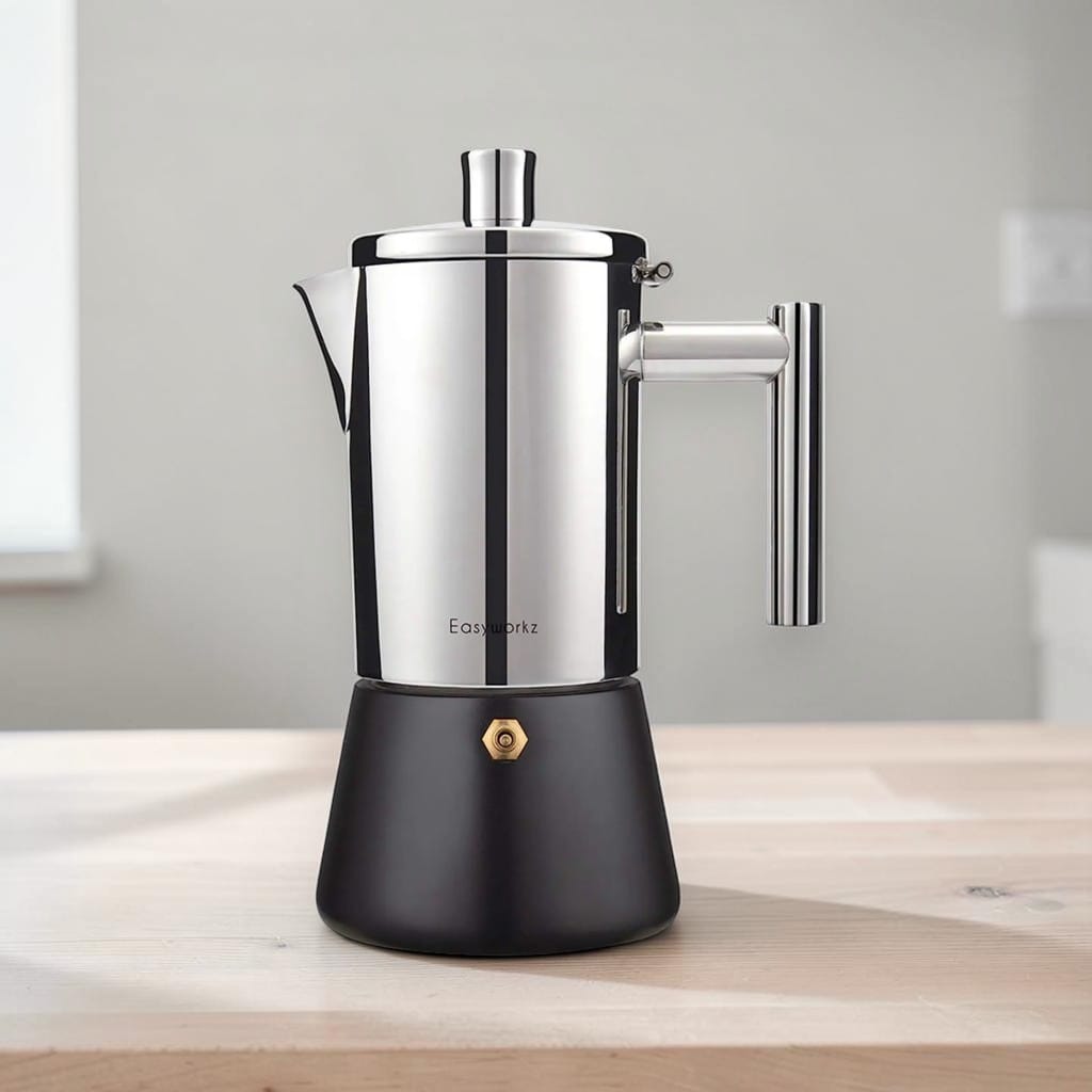 Italian Stainless Steel Moka Pot – Stovetop Espresso Maker Boldenn