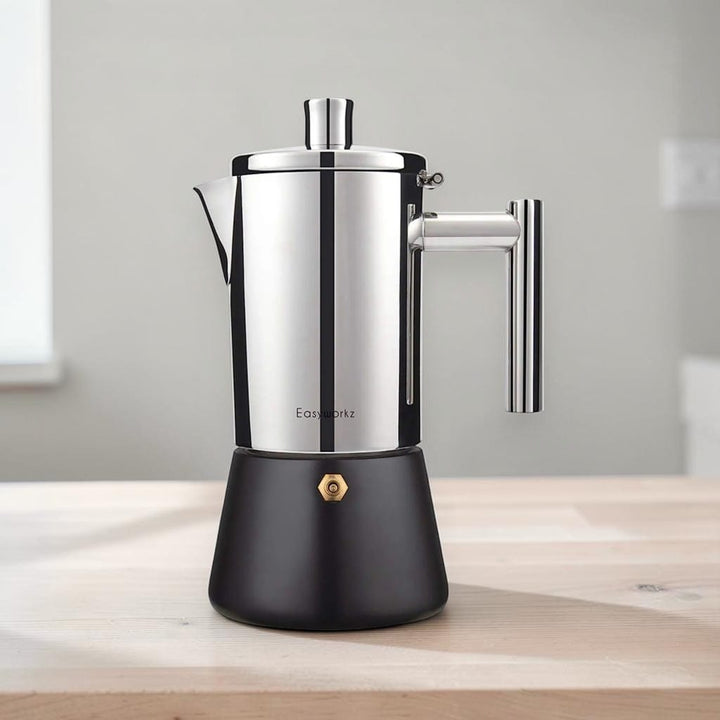 Italian Stainless Steel Moka Pot – Stovetop Espresso Maker Boldenn