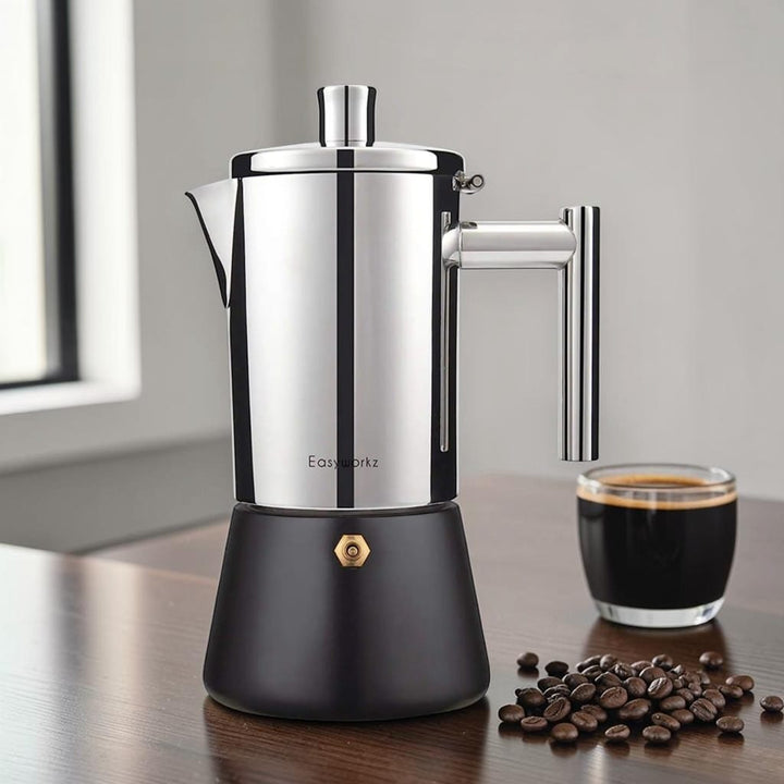 Italian Stainless Steel Moka Pot – Stovetop Espresso Maker Boldenn