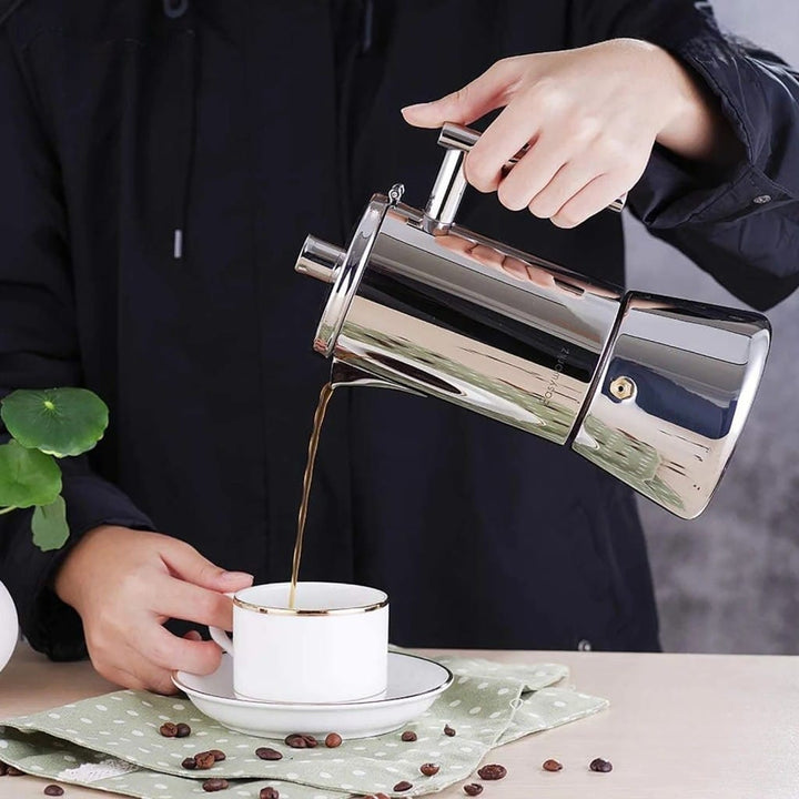 Italian Stainless Steel Moka Pot – Stovetop Espresso Maker Boldenn