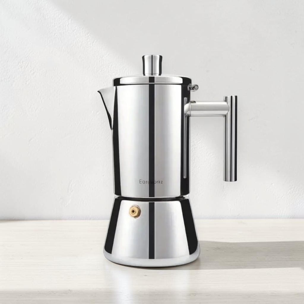 Italian Stainless Steel Moka Pot – Stovetop Espresso Maker Boldenn