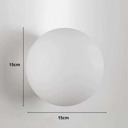 Japandi Globe White Glass Wall Light Sconce Boldenn