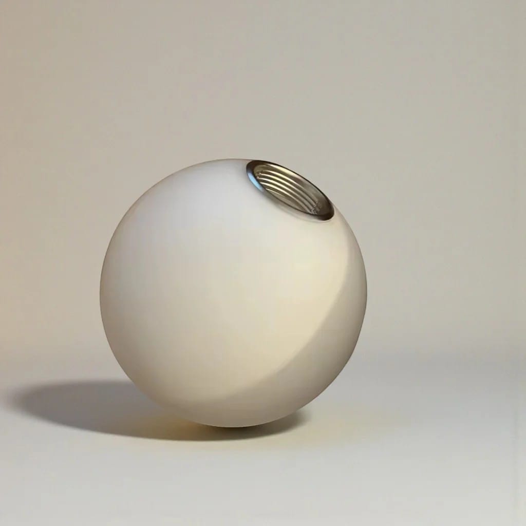 Japandi Globe White Glass Wall Light Sconce Boldenn