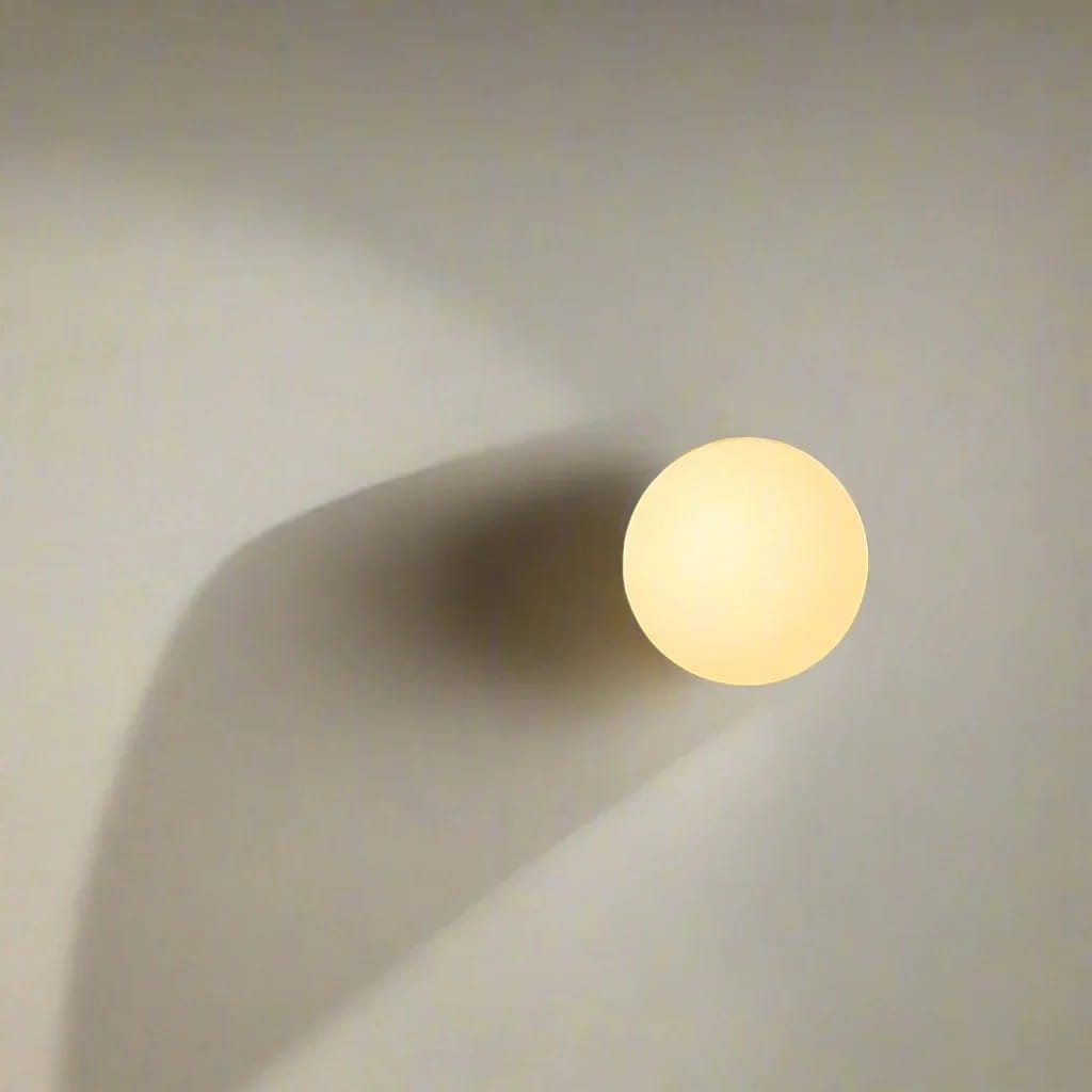 Japandi Globe White Glass Wall Light Sconce Boldenn
