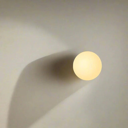 Japandi Globe White Glass Wall Light Sconce Boldenn