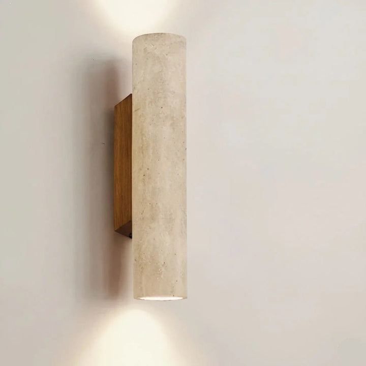 Japandi Natural Travertine Wall Lamp Boldenn