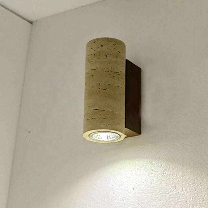 Japandi Natural Travertine Wall Lamp Boldenn