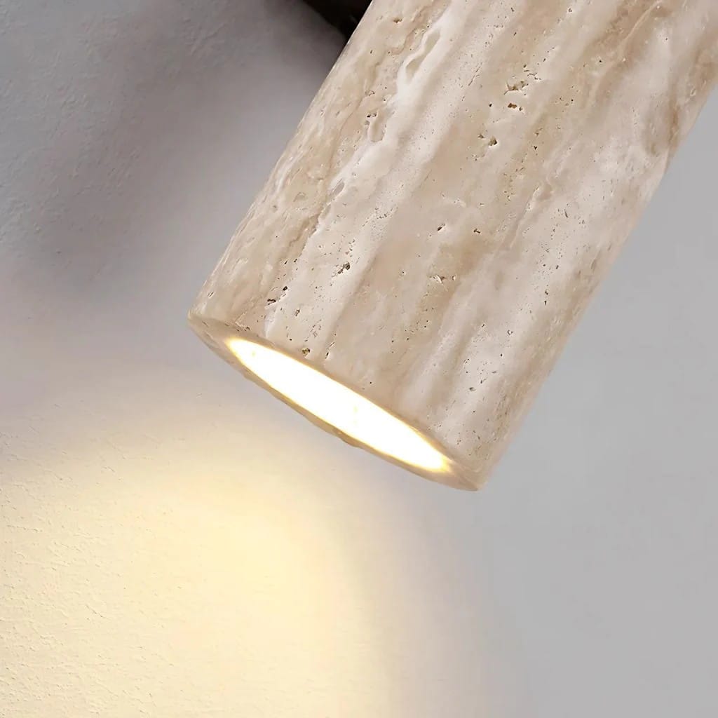 Japandi Natural Travertine Wall Lamp Boldenn