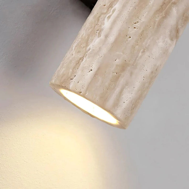 Japandi Natural Travertine Wall Lamp Boldenn