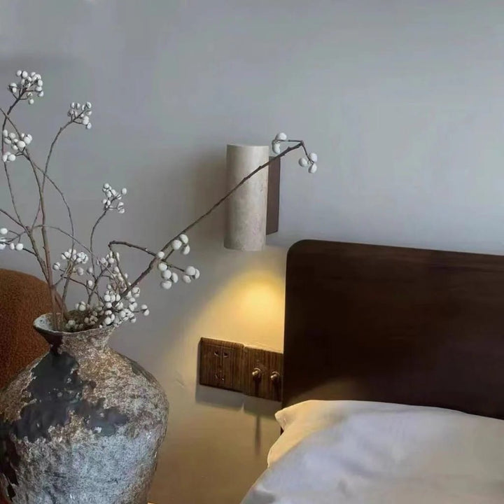 Japandi Natural Travertine Wall Lamp Boldenn