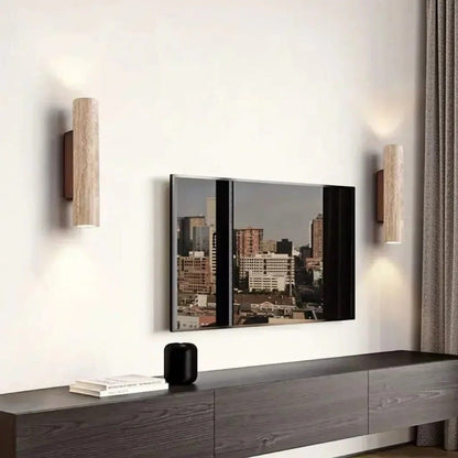 Japandi Natural Travertine Wall Lamp Boldenn