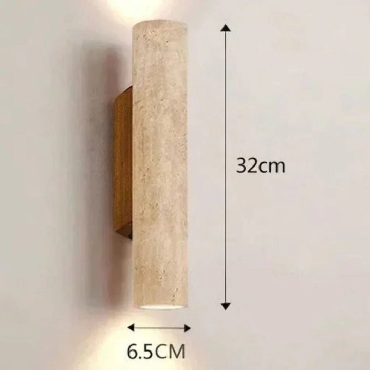 Japandi Natural Travertine Wall Lamp Boldenn