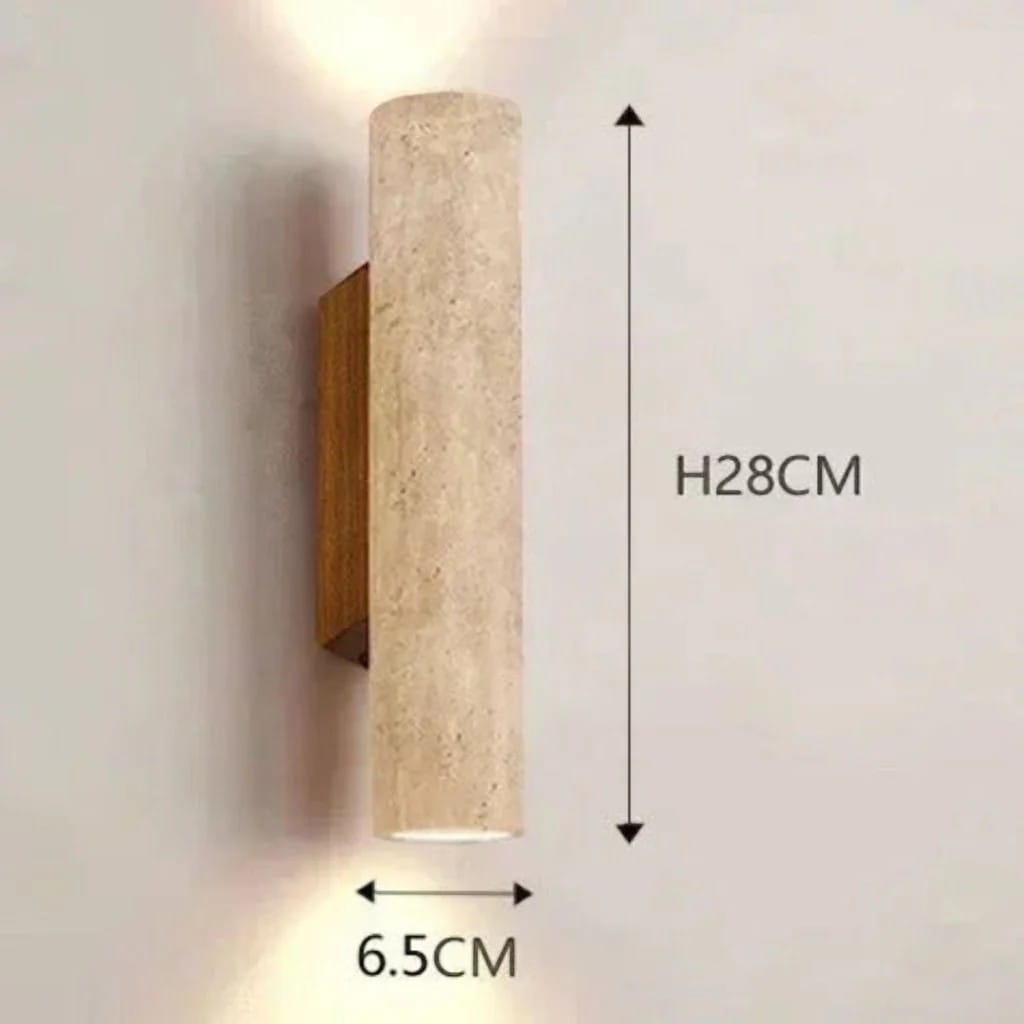 Japandi Natural Travertine Wall Lamp Boldenn